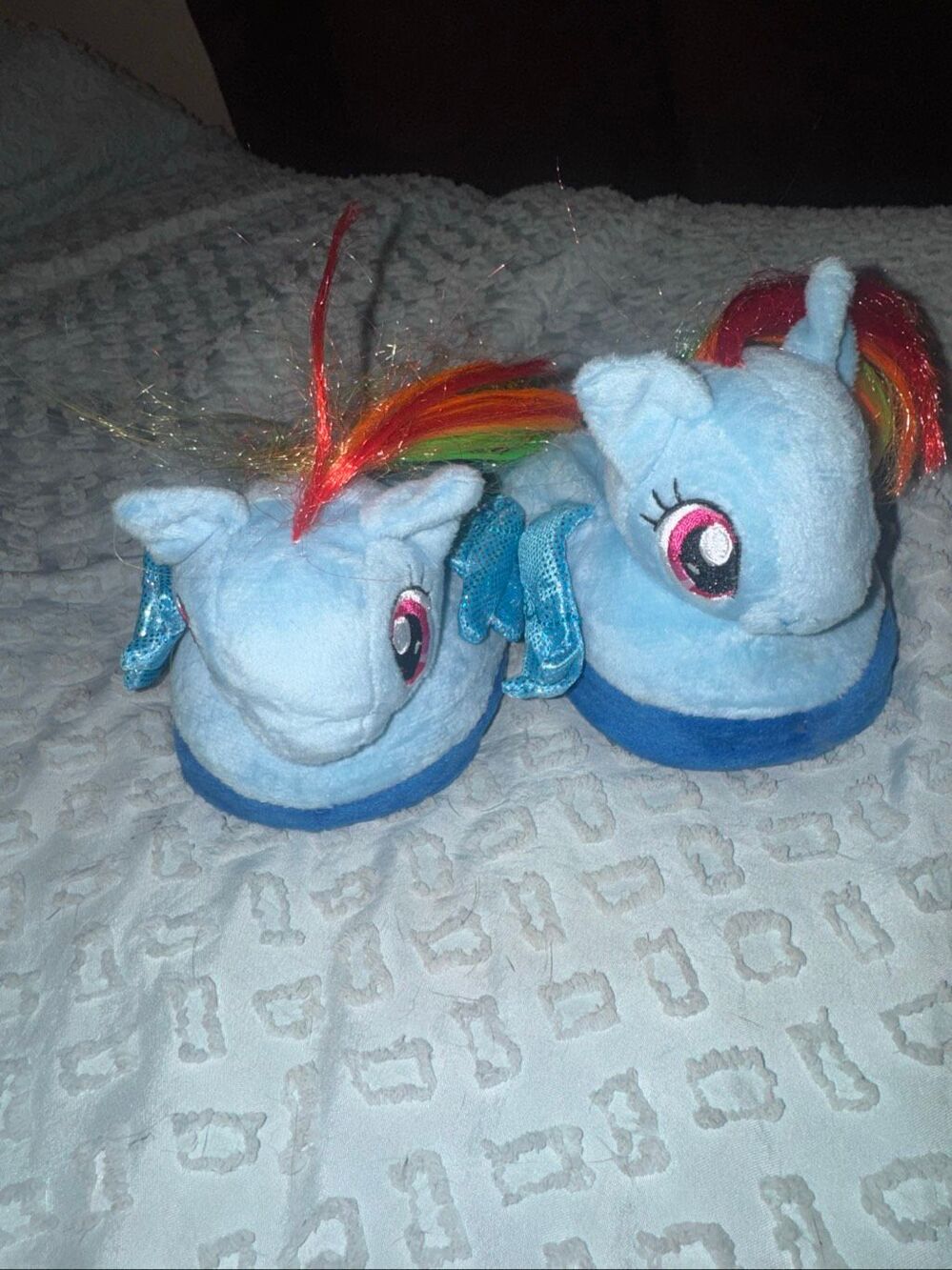 NWOT My Little pony animated plush slippers size 12